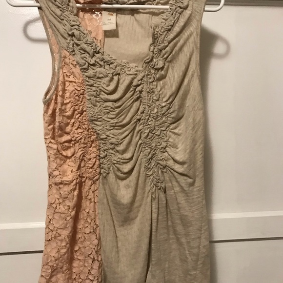Anthropologie Beige Peach Sleeveless Top Medium - Picture 2 of 8